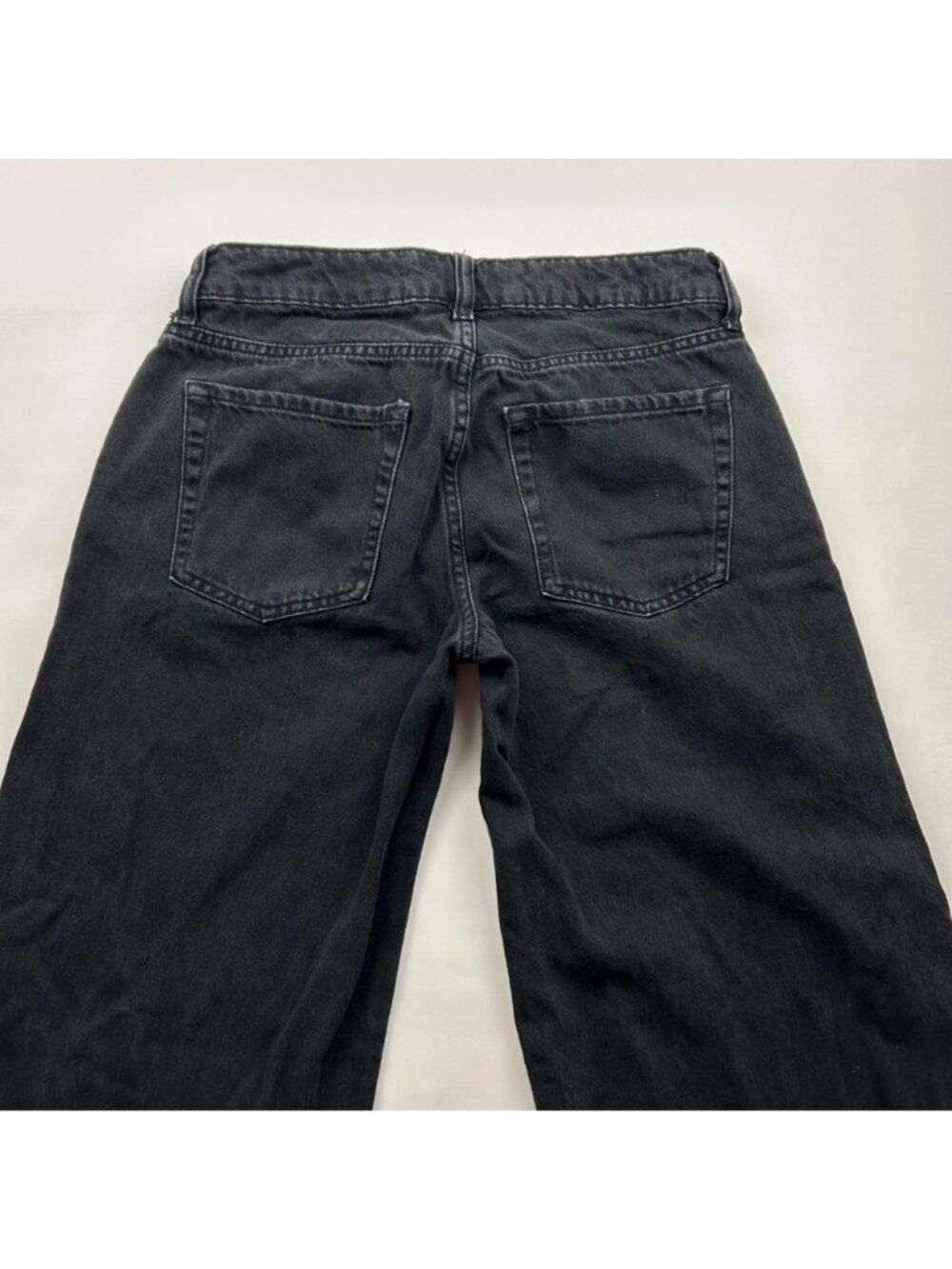 Aeropostale Black Denim Low Rise Wide Leg Jeans 4R - Picture 6 of 6